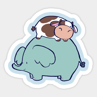 Cow and Elephant Sticker